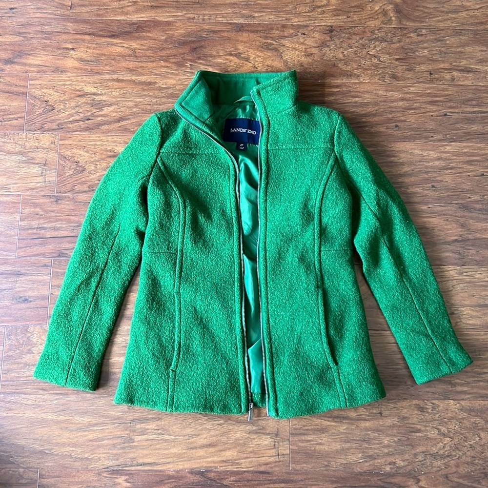 Emerald Green Fully Lined Zipper Jacket
